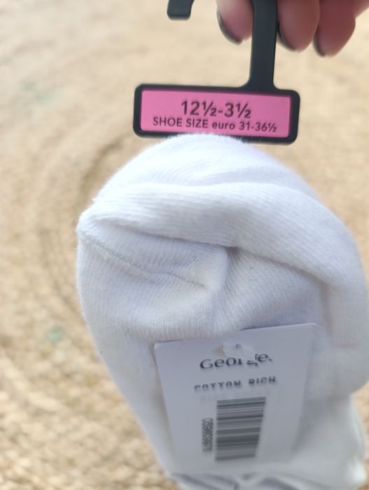 7 pak stopki skarpety skarpetki białe 31-36 33 r.34 35 nowe