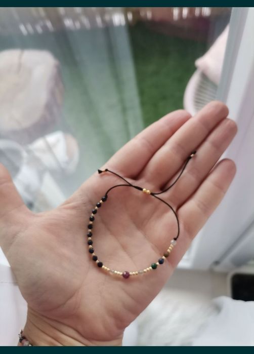 Bransoletka różaniec kamienie rubin szafir lapis cytryn malachit noc K