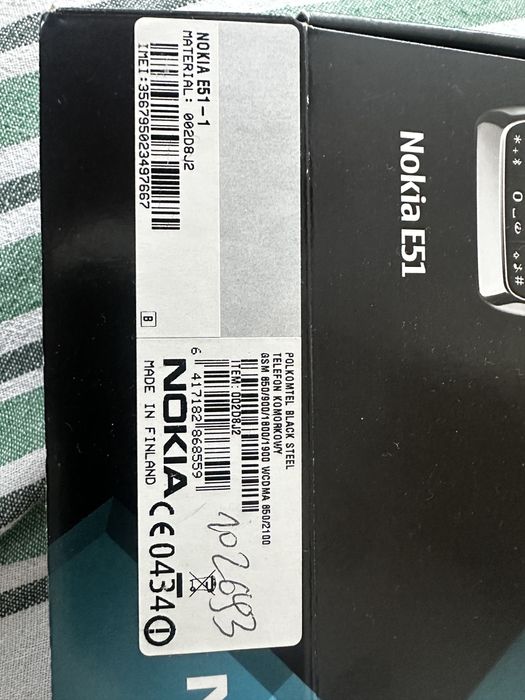 Nokia E51  pudelko imei
