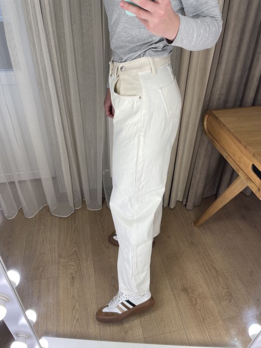 Джинси кльош комбіновані біло-молочні xc fabric 17