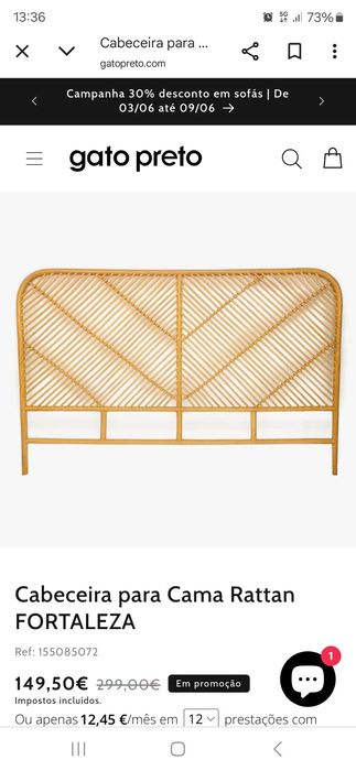 Cabeceira Cama Casal rattan