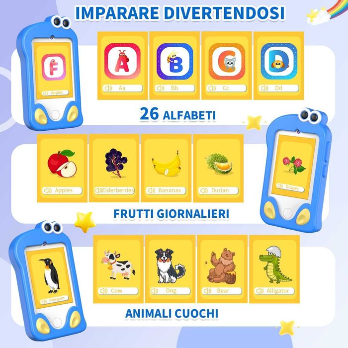 Telefon dziecięcy CHAKEYAKE, aparat, z 2,4-calowym dotykowym ekranem