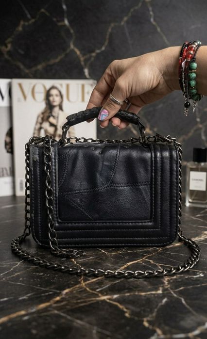 Стильна акцентна сумка Crossbody у стилі Rock-Chic шкіра в поєднання з екошкірою