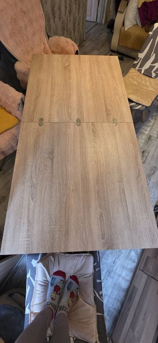 Stół,  dąb  sonoma 80x80 rozkładany  do 160cm)