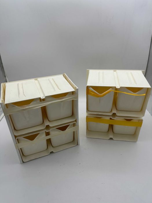 Vintage Szufladki Kuchenne Retro Przyprawnik | Zestaw 8 szt. | Space Age