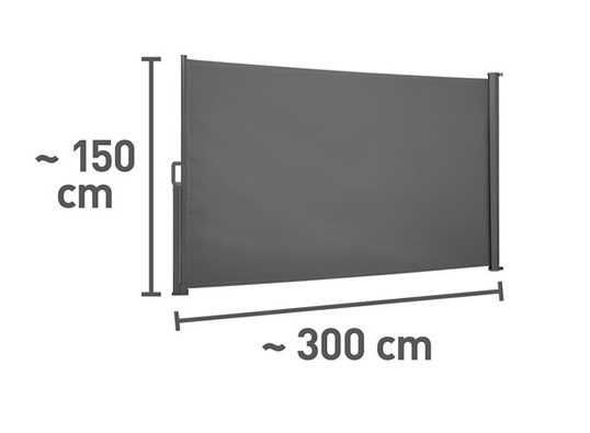Nowa zasłona boczna markiza rozwijana antracyt w kasecie ekran 300x150