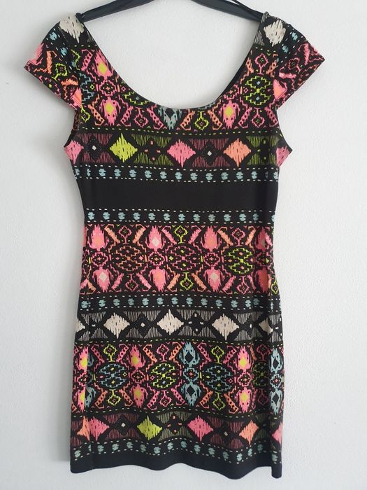Vestido Curto Padrão Colorido - Inside