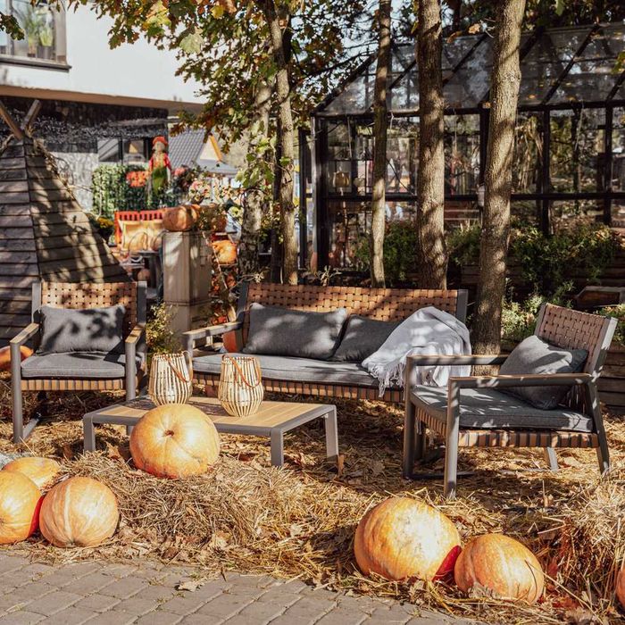 Zestaw Mebli Ogrodowych TEXAS z Sofą Fotelami i Stolikem Kawowym SZARY