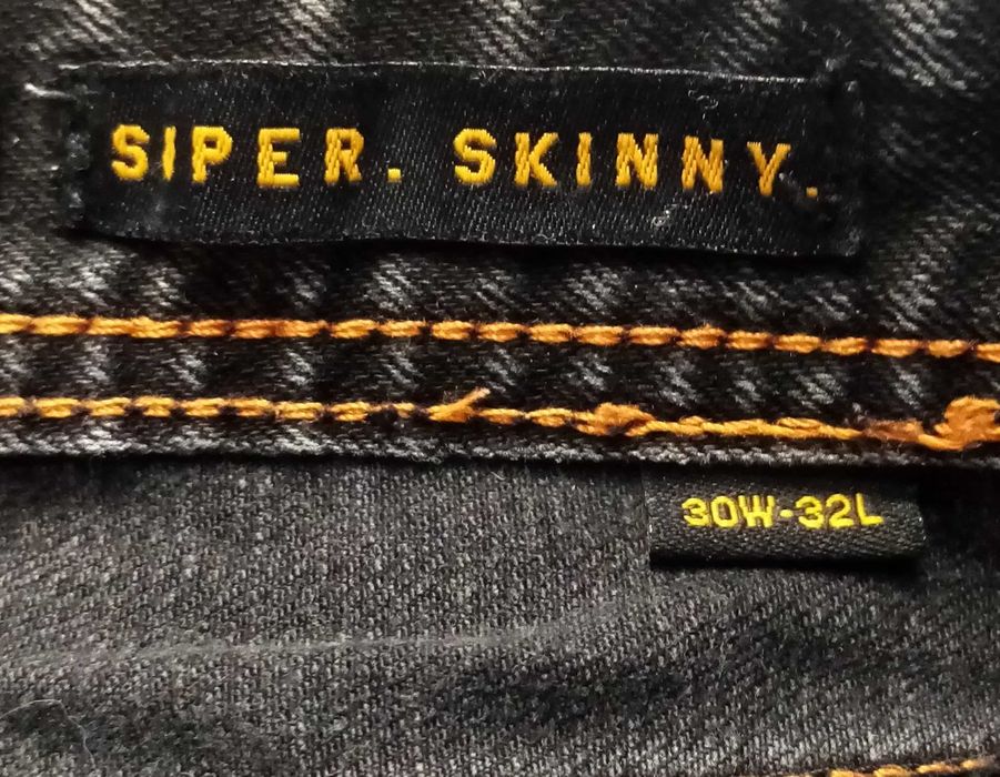 R)SUPERDRY skinny spodnie jeansowe czarne Roz.30/32