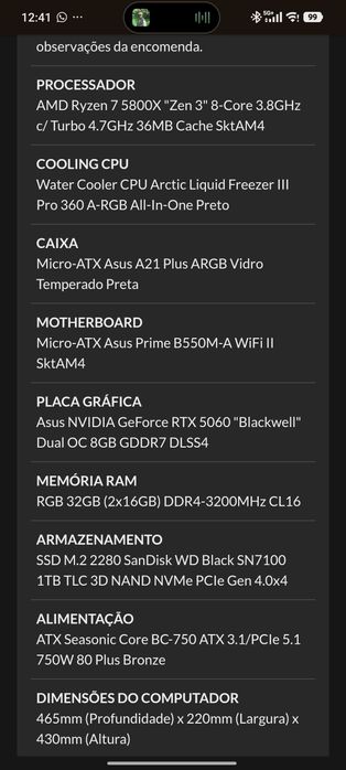 Setup Gaming Completo (Garantia PCDIGA)