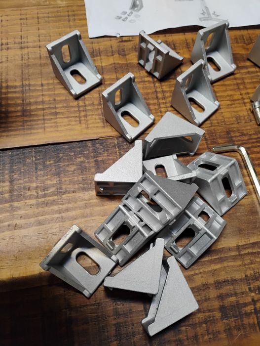 Caixilharia, suportes de canto de perfil de alumínio