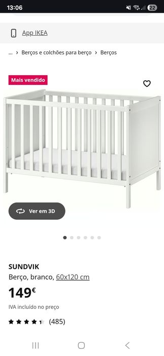 Vendo berço + colchão + resguardo + conjunto