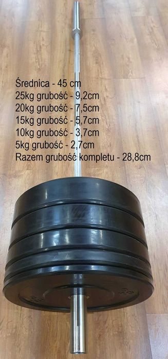 Talerze Ogumowane Nowe Bumpery Cienkie Olimpijskie Siłownia 5-25 KG!