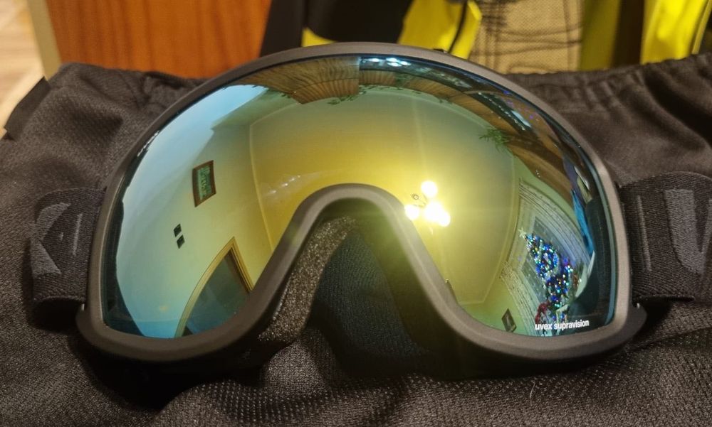 Gogle UVEX topic fm , black matt/mirror orange blue