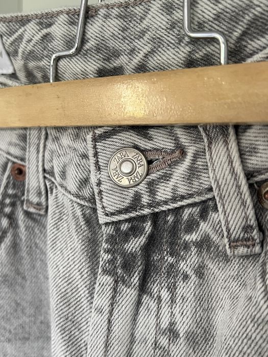 Calças de ganga Cinzentas Zara , cintura média/baixa