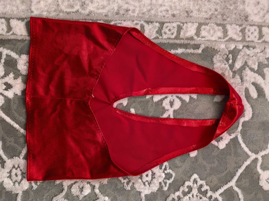Czerwona bluzka crop top błyszcząca shimmyshine