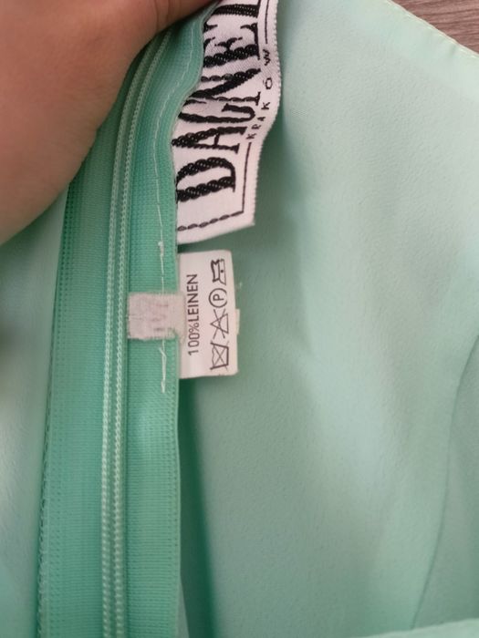 lniana sukienka bez rękawów vintage retro 90s