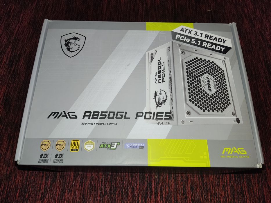 Блок живлення MSI A850GL pcie5 850w 80+ gold White