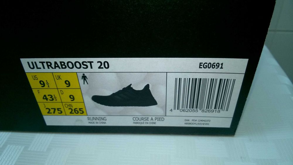 Adidas UltraBoost 20 Triple Black - Novos