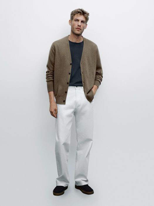 Чоловічий бавовняний кардиган Zara, кофта на ґудзиках зара оригінал