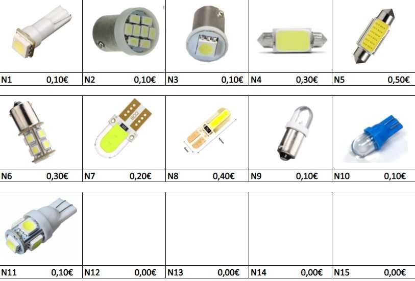 Lampadas LED T5 T10 ba15s ba9s tubulares