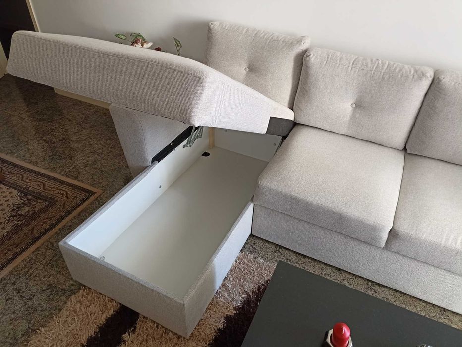 Sofá Chaise Longue, com Cama e Gavetão