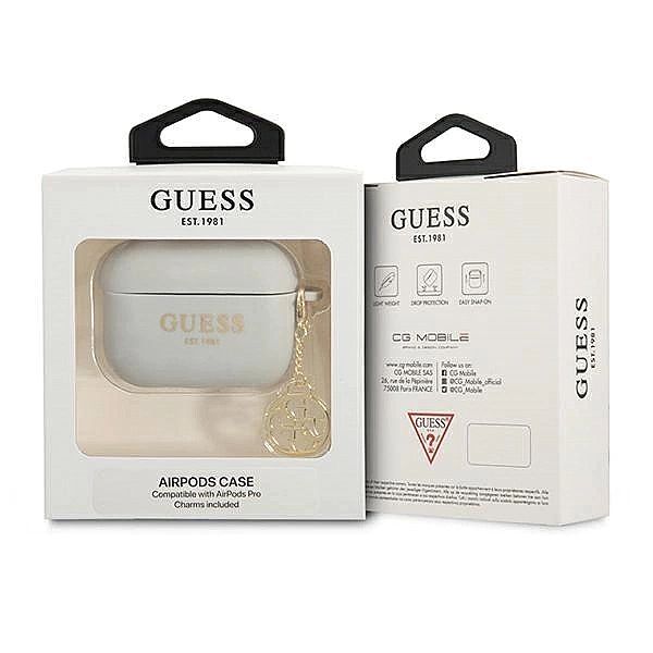 Etui Guess Silicone Charm 4G Collection na AirPods Pro - szare