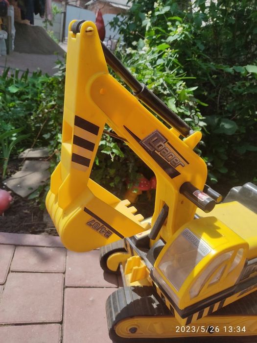 Экскаватор и мотоцикл детский большой