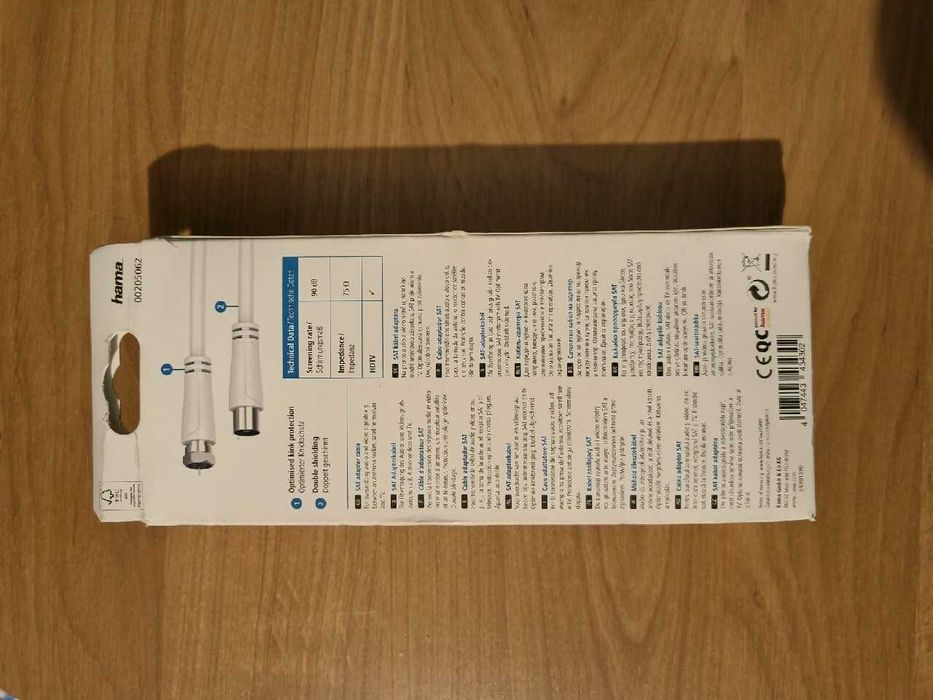 Hama Kabel antenowy 90Db Wtyk F - gniazdo 3m