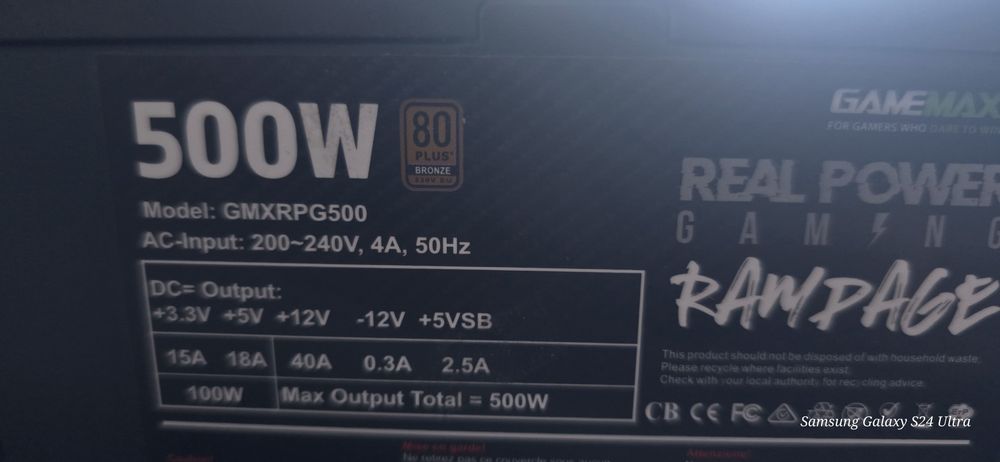 Sprzedam Zasilacz GameMax 500W 80 + bronze