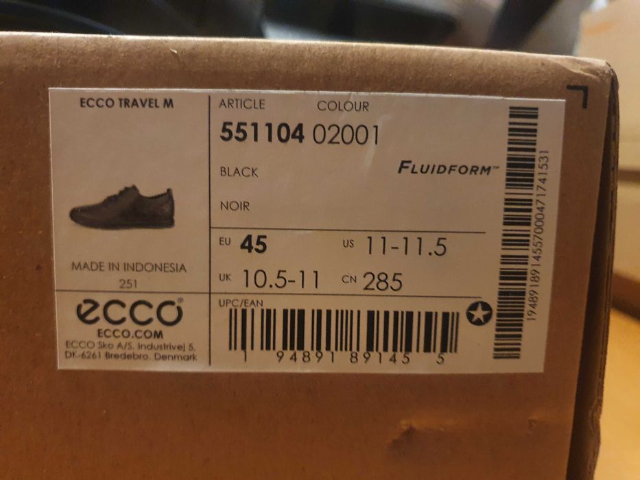 Buty skórzane sneakersy Ecco Travel M Derby  45 EU 28,5 CM
