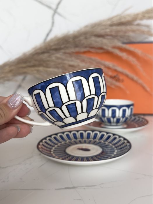 Чайний набір, сервіз hermes, чайный сервиз, чашки, набор эрмес, ермес