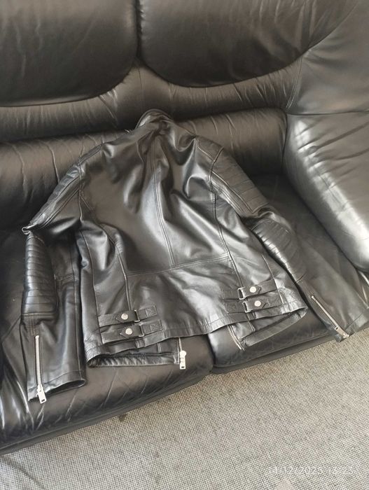 Casaco de cabedal estilo motard