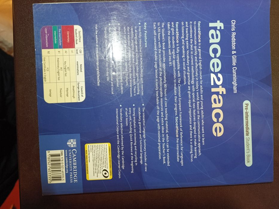Student's book Pre-Intermediate Face to face з диском. Є відмітки до 1