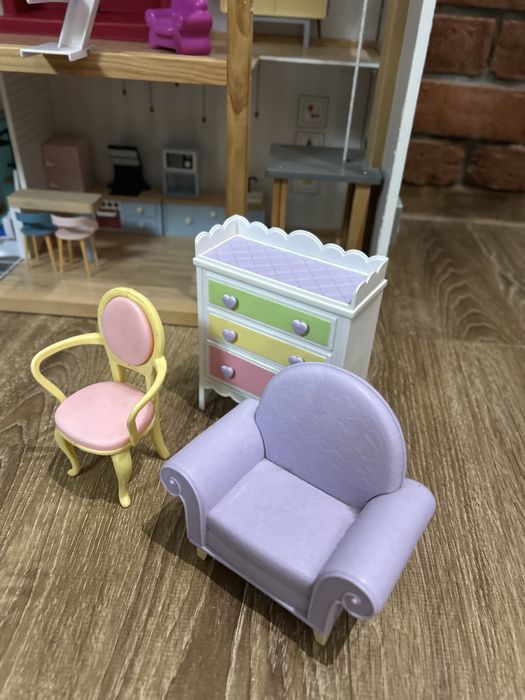 Domek dla lalek duży meble akcesoria kuchnia salon winda gratis