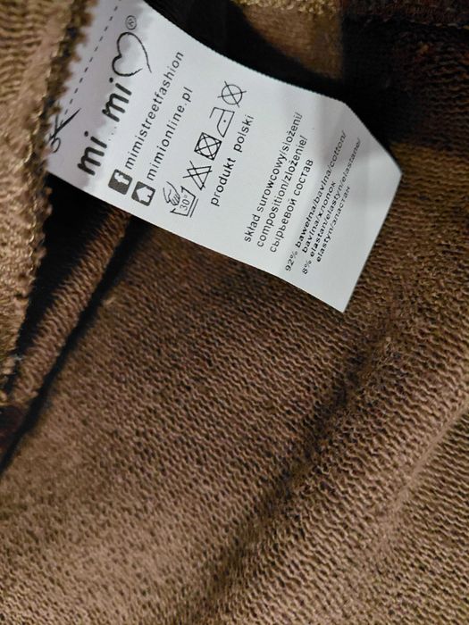 Mi mi bluza gorzka czekolada nowa uni narzutka bawełniana