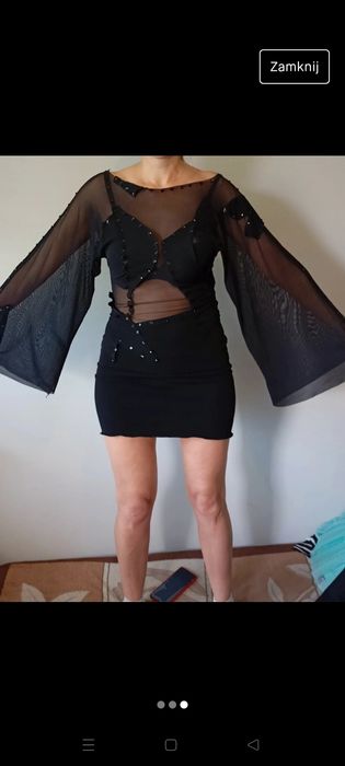 Sukienka czarna siateczkowa