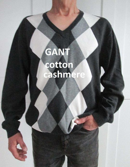 Gant męski sweter bawełna kaszmir XL