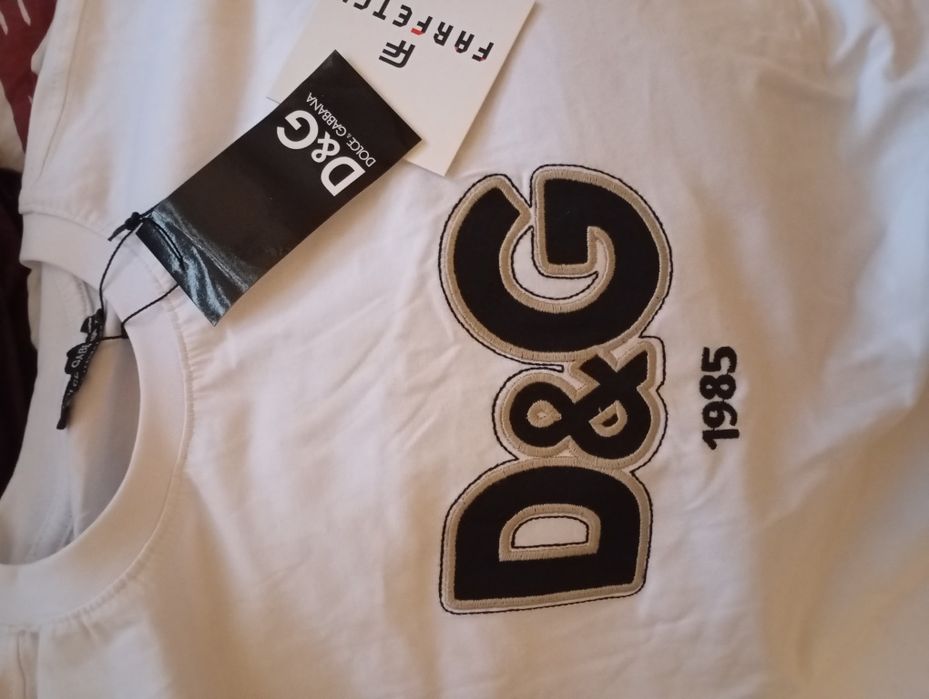 Koszulka biała dolce Gabbana nowa super z logo dg na klacie 2 xl