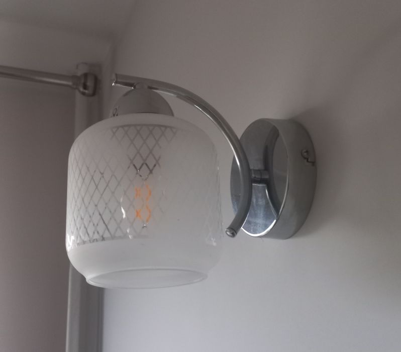 Kinkiety Lampy para 2 kolor srebrny ze szklanym kloszem