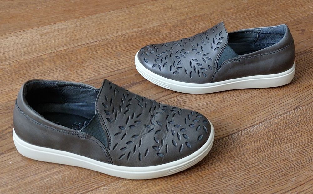 Ecco Soft туфли мокассины слипоны ориг.р.39(25,5см)