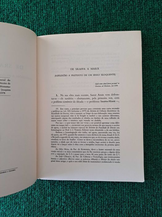 De Sraffa a Marx (reflexões a pretexto de um erro eloquente) - Aníbal Almeida