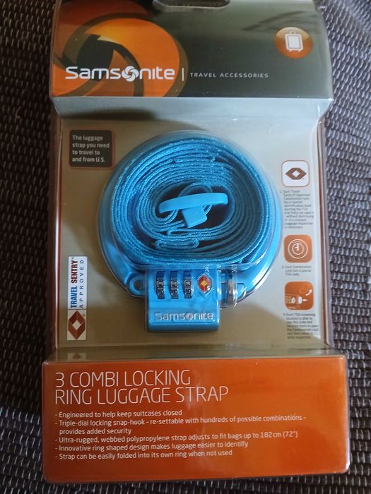 Cadeado e cinta SAMSONITE para mala