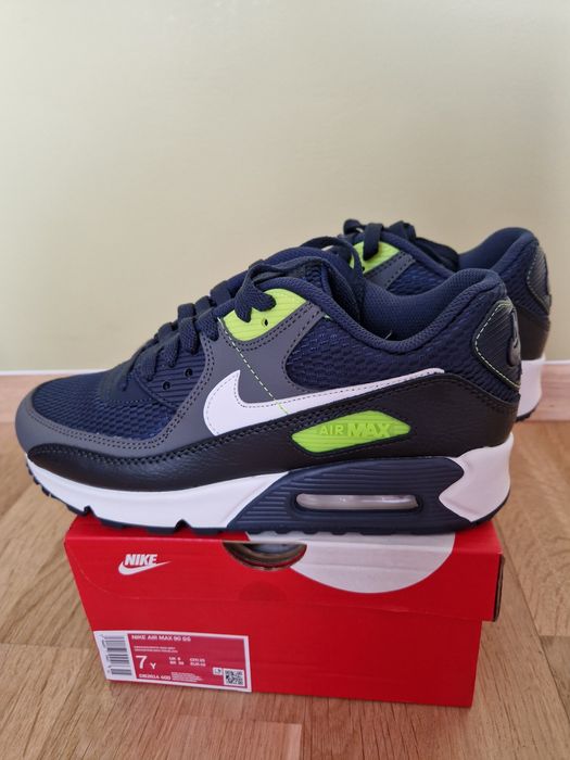 Air Max 90 granatowe/ limonka/biale