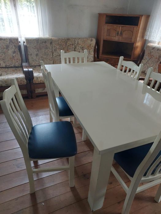 Mesa de jantar extensível + 6 cadeiras