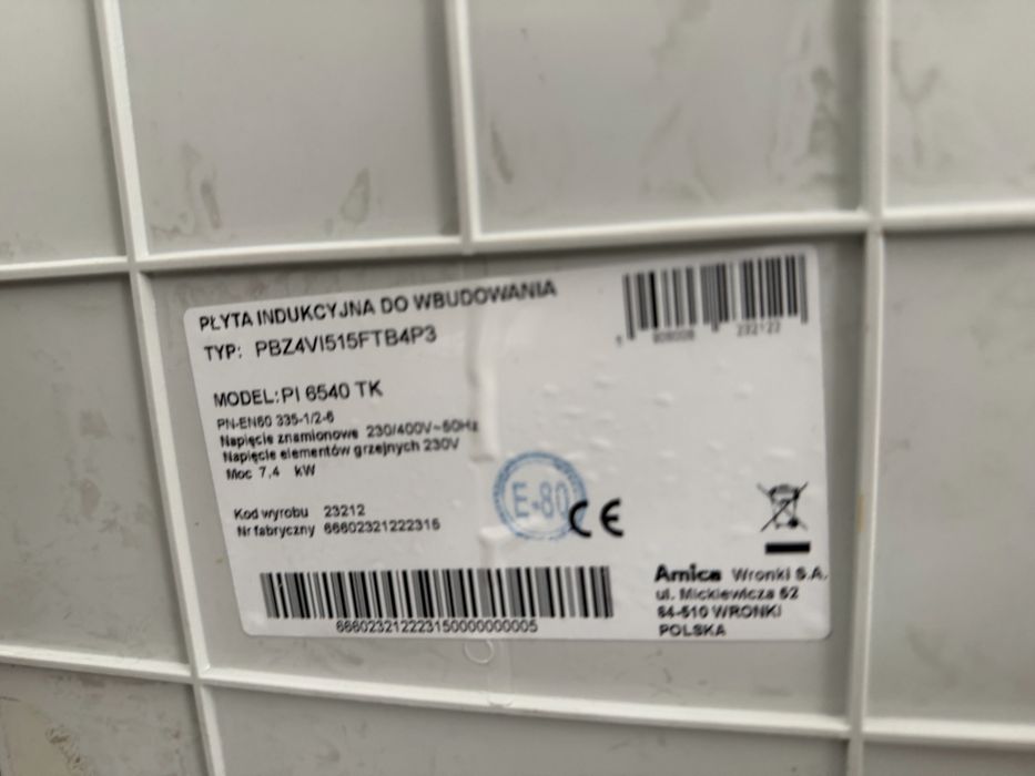 Plyta indukcyjna Amica PI 6540 TK