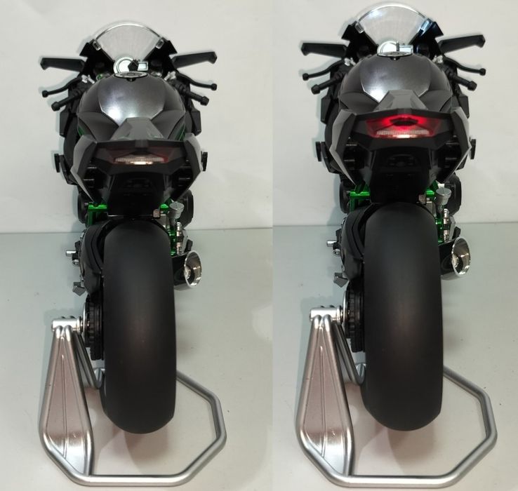 Kawasaki Ninja H2R модель мотоцикла 1:6 со звуком светом и паром метал