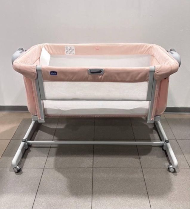 Ліжечко Chicco Next2Me Magic Evo Pink + комплект білизни