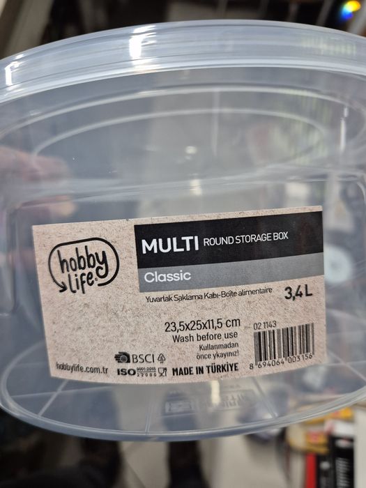 2 sztuki x Pojemnik na żywność plastikowy z pokrywką 3,4 l