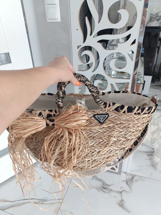 Śliczna torebka koszyk lato listonoszka plaża długi pasek